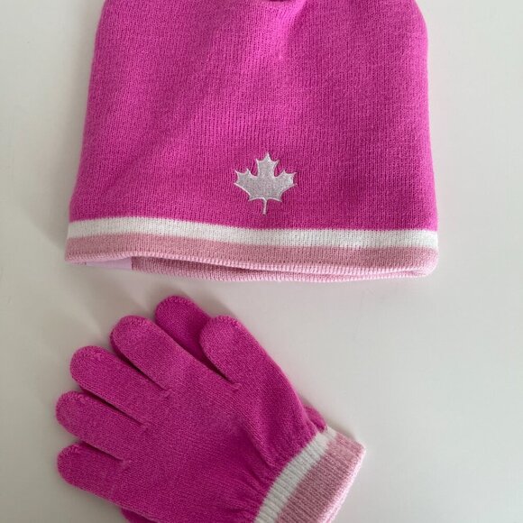 Toddler hat and glove set pink - Picture 2 of 2